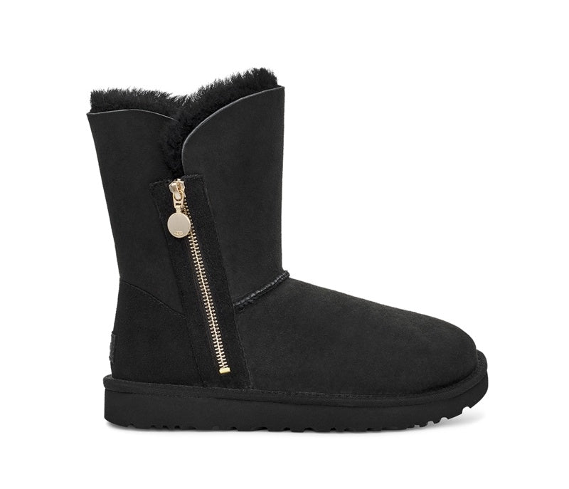 Side-Zip Mid-Calf Boots - Black, Model 2480