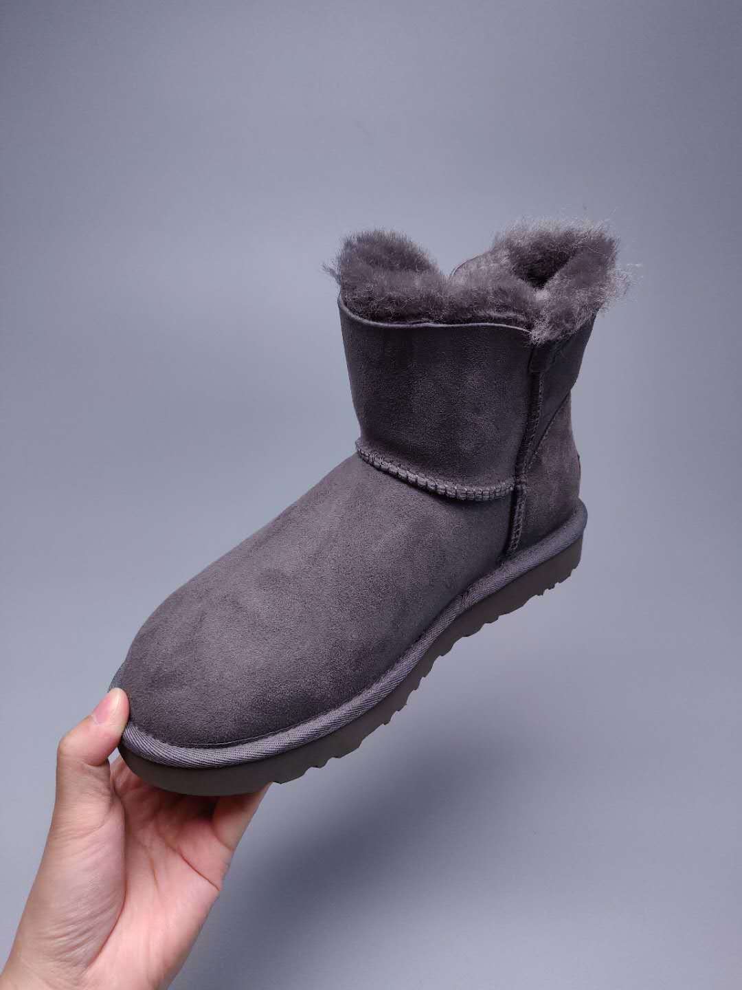 Side-Zip Ankle Boots - Gray, Model 2481